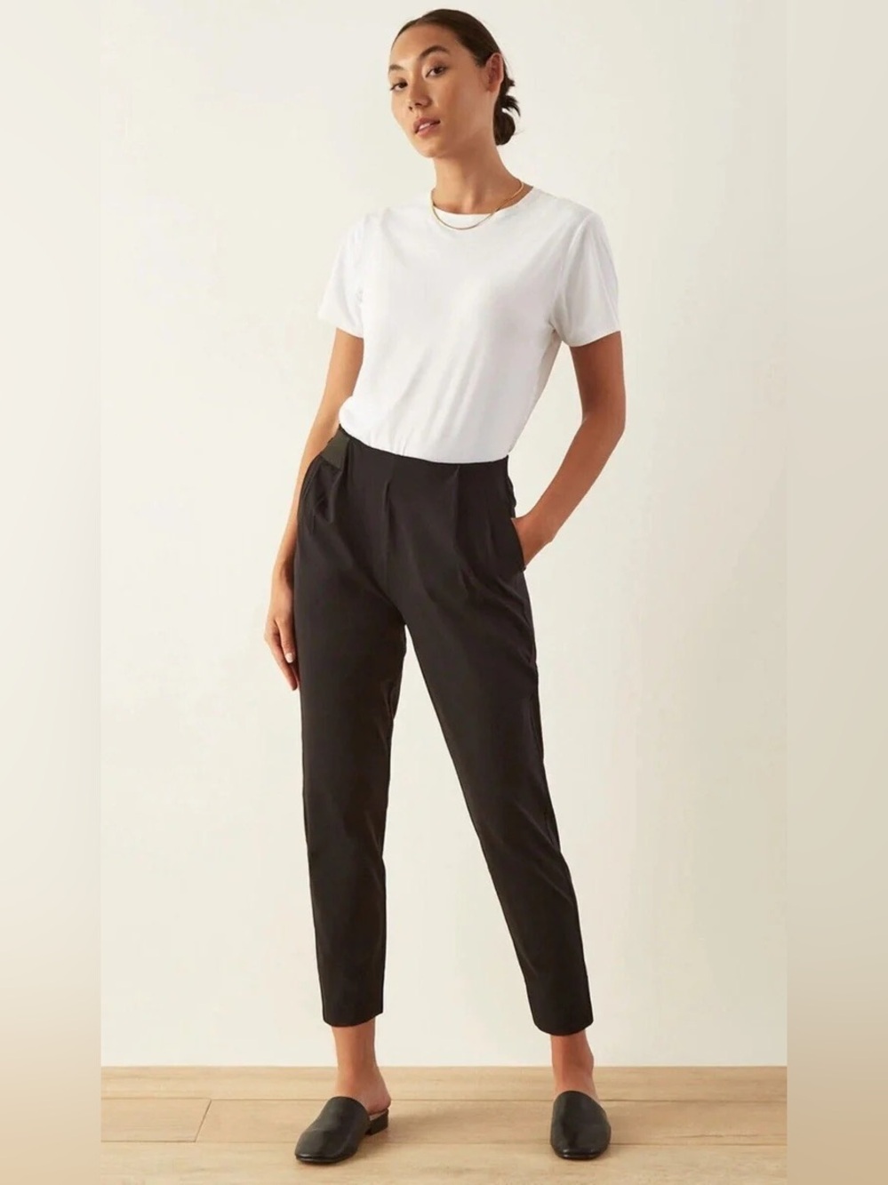 Aday Dial It Down Turn It Up Black Tailored Pull-On Travel Pants Trousers Medium